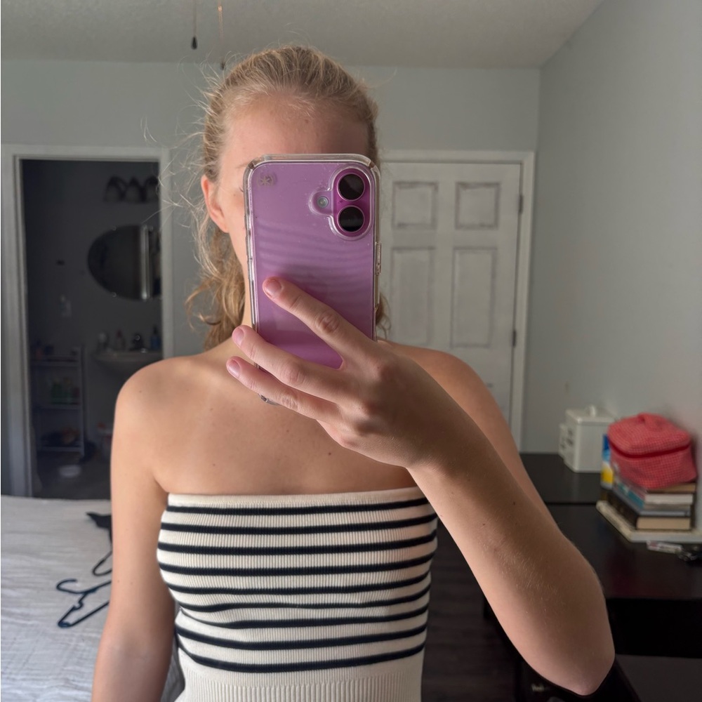 Together Black and Cream Striped Top